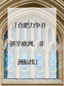 合肥力争开通至欧洲、非洲航线