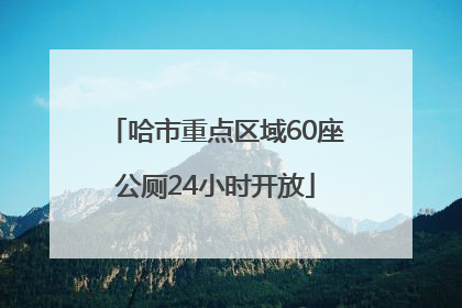 哈市重点区域60座公厕24小时开放