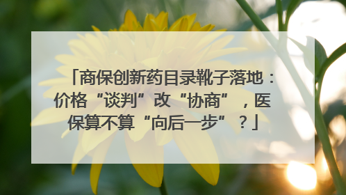 商保创新药目录靴子落地：价格“谈判”改“协商”，医保算不算“向后一步”？