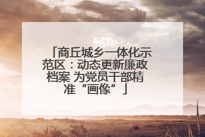 商丘城乡一体化示范区：动态更新廉政档案 为党员干部精准“画像”