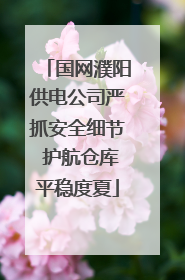 国网濮阳供电公司严抓安全细节 护航仓库平稳度夏