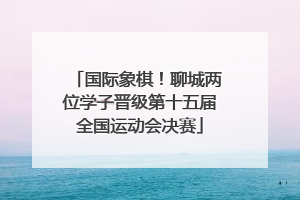 国际象棋！聊城两位学子晋级第十五届全国运动会决赛