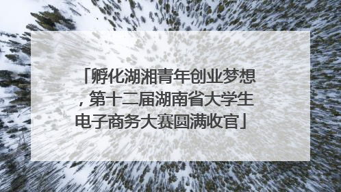 孵化湖湘青年创业梦想，第十二届湖南省大学生电子商务大赛圆满收官