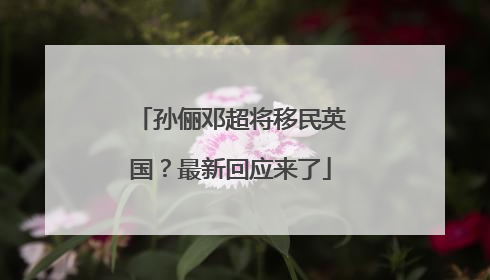 孙俪邓超将移民英国？最新回应来了