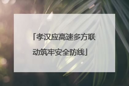 孝汉应高速多方联动筑牢安全防线