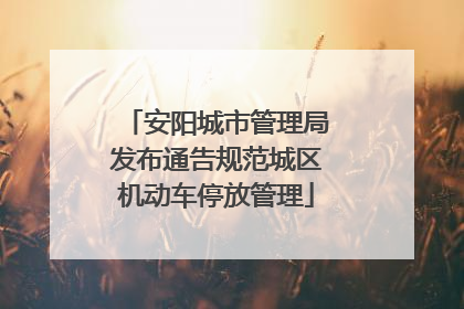 安阳城市管理局发布通告规范城区机动车停放管理