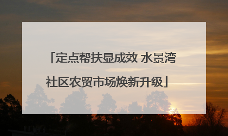 定点帮扶显成效 水景湾社区农贸市场焕新升级