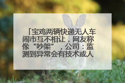 宝鸡两辆快递无人车闹市互不相让，网友称像“吵架”，公司：监测到异常会有技术或人为干预处置