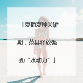 夏播夏种关键期，范县释放强劲“水动力”