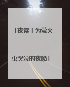 夜读丨为萤火虫哭泣的夜晚