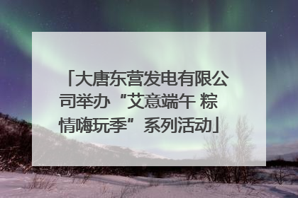 大唐东营发电有限公司举办“艾意端午 粽情嗨玩季”系列活动