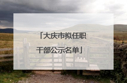 大庆市拟任职干部公示名单