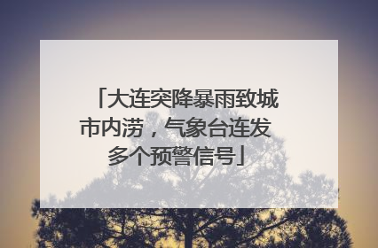 大连突降暴雨致城市内涝，气象台连发多个预警信号