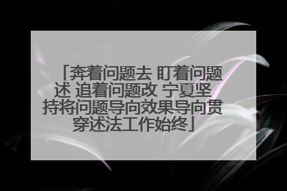 奔着问题去 盯着问题述 追着问题改 宁夏坚持将问题导向效果导向贯穿述法工作始终