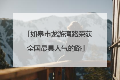 如皋市龙游湾路荣获全国最具人气的路