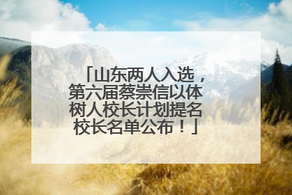 山东两人入选，第六届蔡崇信以体树人校长计划提名校长名单公布！