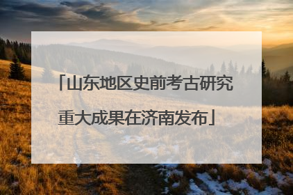 山东地区史前考古研究重大成果在济南发布
