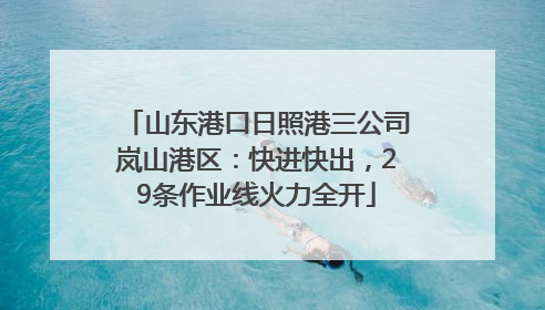 山东港口日照港三公司岚山港区：快进快出，29条作业线火力全开