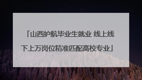 山西护航毕业生就业 线上线下上万岗位精准匹配高校专业