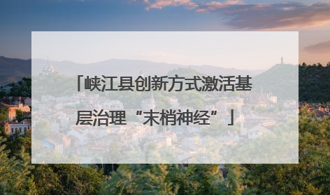 峡江县创新方式激活基层治理“末梢神经”