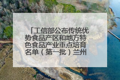 工信部公布传统优势食品产区和地方特色食品产业重点培育名单（第一批）兰州牛肉拉面位列其中