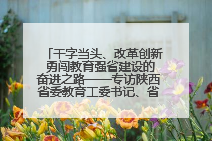 干字当头、改革创新 勇闯教育强省建设的奋进之路——专访陕西省委教育工委书记、省教育厅厅长王树声