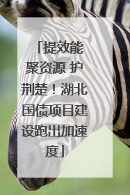 提效能 聚资源 护荆楚！湖北国债项目建设跑出加速度