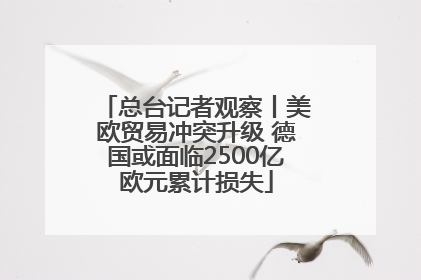 总台记者观察丨美欧贸易冲突升级 德国或面临2500亿欧元累计损失