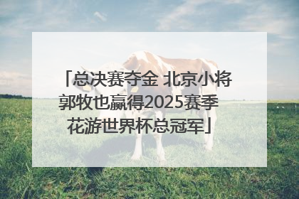 总决赛夺金 北京小将郭牧也赢得2025赛季花游世界杯总冠军