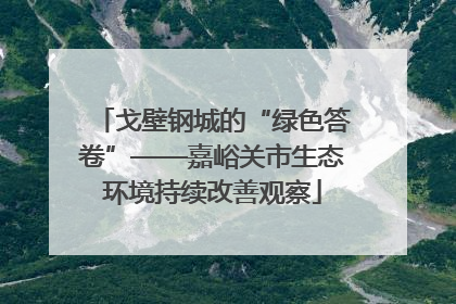 戈壁钢城的“绿色答卷”——嘉峪关市生态环境持续改善观察
