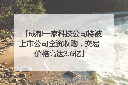 成都一家科技公司将被上市公司全资收购，交易价格高达3.6亿