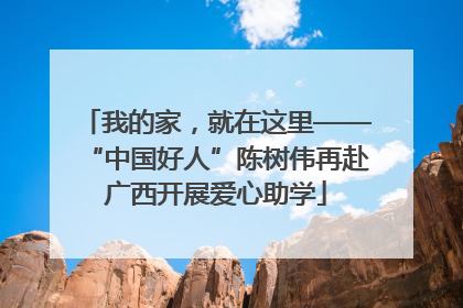 我的家，就在这里——“中国好人”陈树伟再赴广西开展爱心助学