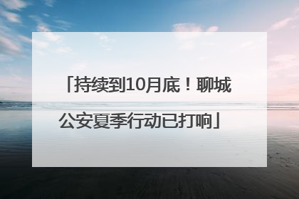 持续到10月底！聊城公安夏季行动已打响