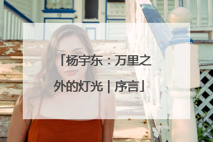 杨宇东：万里之外的灯光｜序言