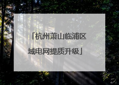 杭州萧山临浦区域电网提质升级