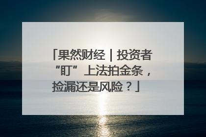 果然财经｜投资者“盯”上法拍金条，捡漏还是风险？