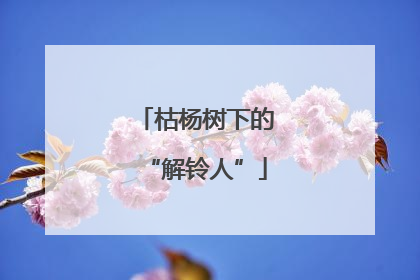 枯杨树下的“解铃人”