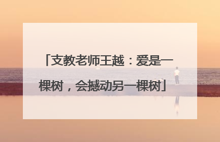 支教老师王越：爱是一棵树，会撼动另一棵树