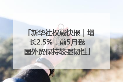 新华社权威快报｜增长2.5%，前5月我国外贸保持较强韧性