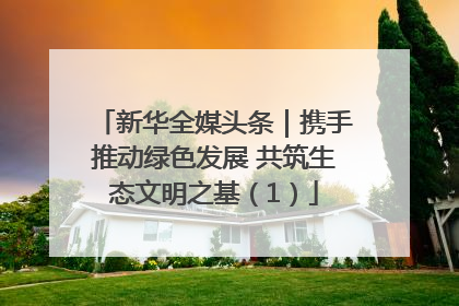 新华全媒头条｜携手推动绿色发展 共筑生态文明之基（1）
