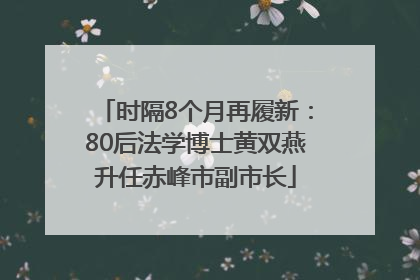 时隔8个月再履新：80后法学博士黄双燕升任赤峰市副市长