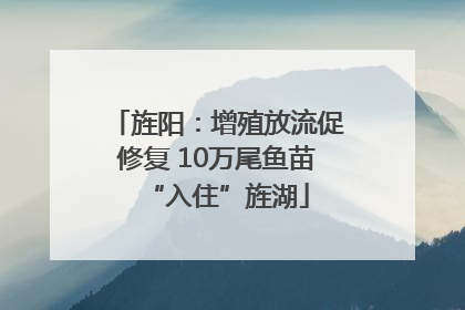 旌阳：增殖放流促修复 10万尾鱼苗“入住”旌湖