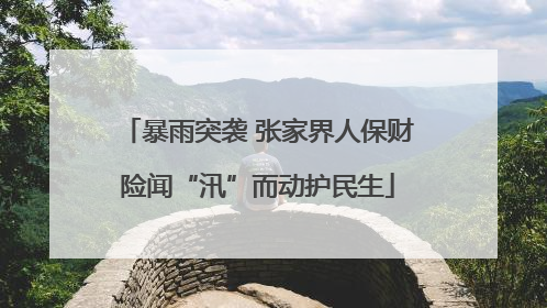 暴雨突袭 张家界人保财险闻“汛”而动护民生