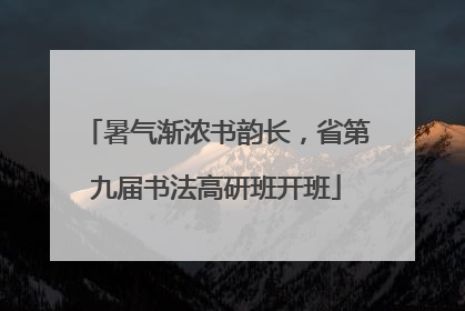 暑气渐浓书韵长，省第九届书法高研班开班