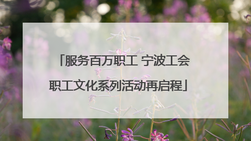 服务百万职工 宁波工会职工文化系列活动再启程