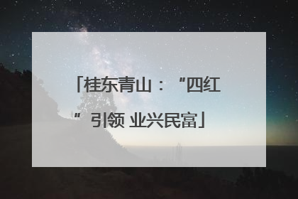桂东青山：“四红”引领 业兴民富
