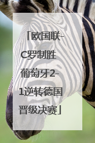 欧国联-C罗制胜 葡萄牙2-1逆转德国晋级决赛