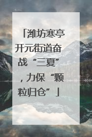 潍坊寒亭开元街道奋战“三夏”，力保“颗粒归仓”