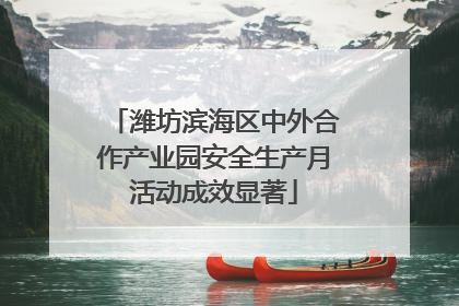 潍坊滨海区中外合作产业园安全生产月活动成效显著