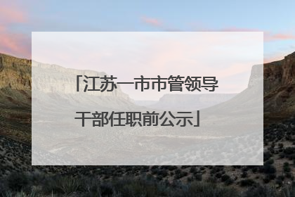 江苏一市市管领导干部任职前公示